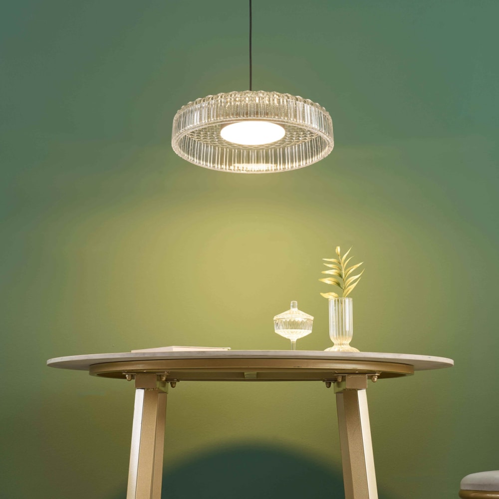 Suspension en verre transparent et noir 30 cm — vue 4