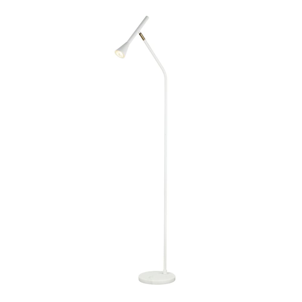 Lampadaire en métal et marbre blanc et doré 150 cm