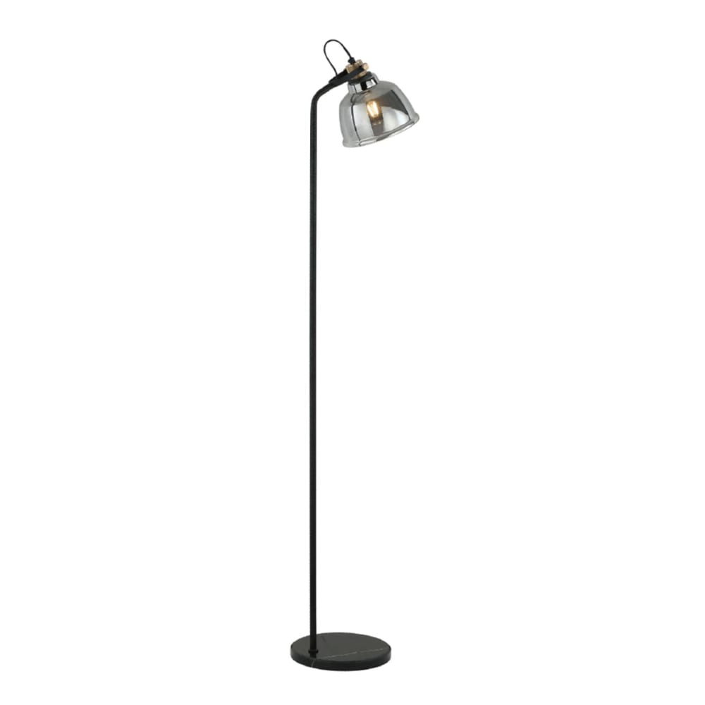 Lampadaire en verre noir et gris fumé 160 cm