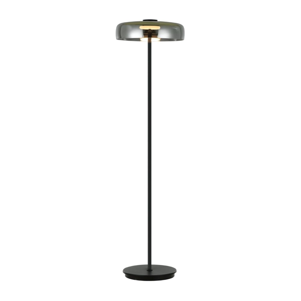Lampadaire en verre noir et gris fumé 165 cm