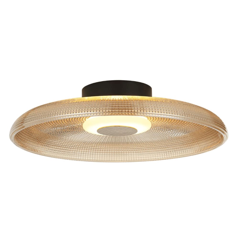 Plafonnier en verre Noir et ambré 40 cm