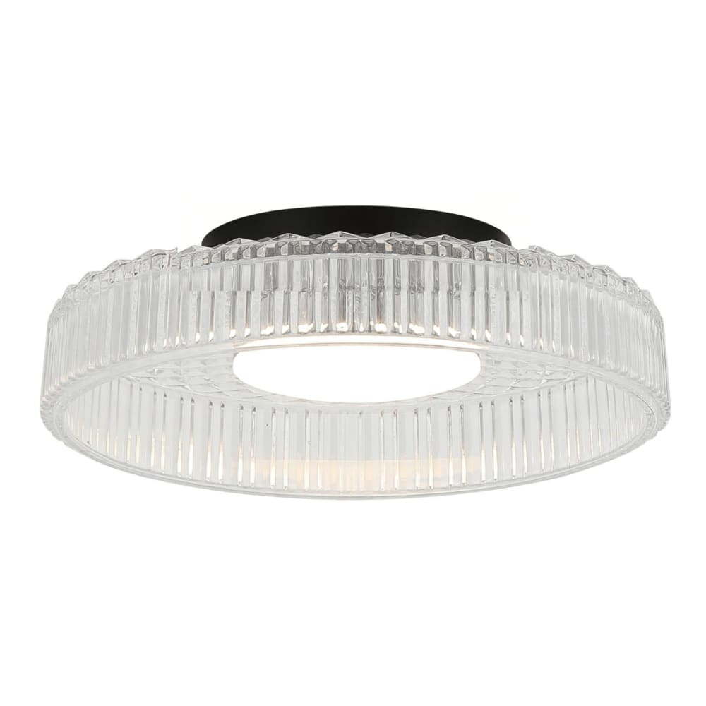 Plafonnier en verre Transparent et noir 30 cm