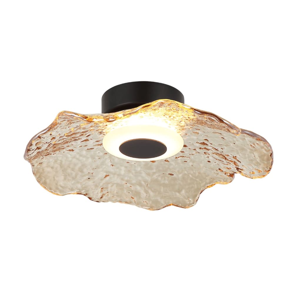 Plafonnier en verre Noir et ambré 40 cm