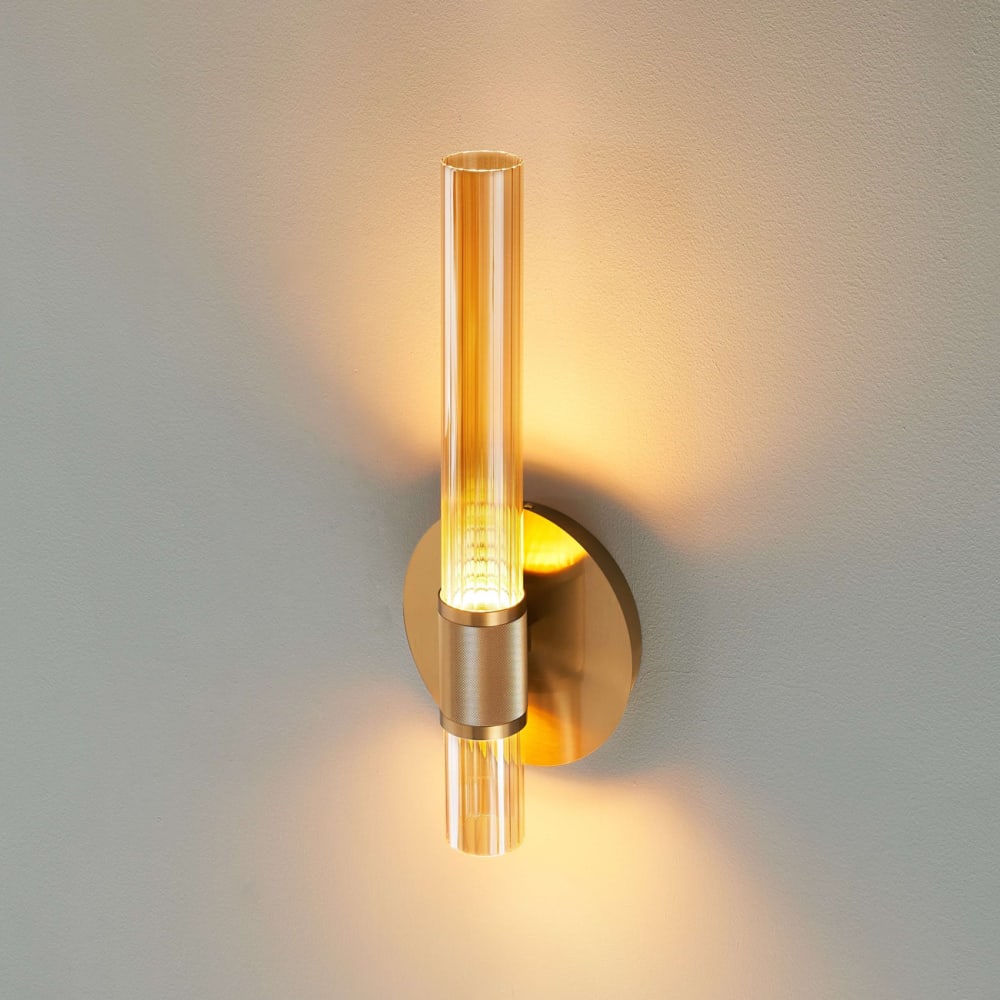 Applique en verre ambré et laiton 51 cm — vue 3