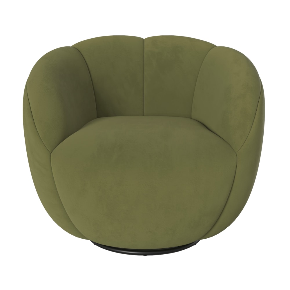 fauteuil pivotant en - velours olive