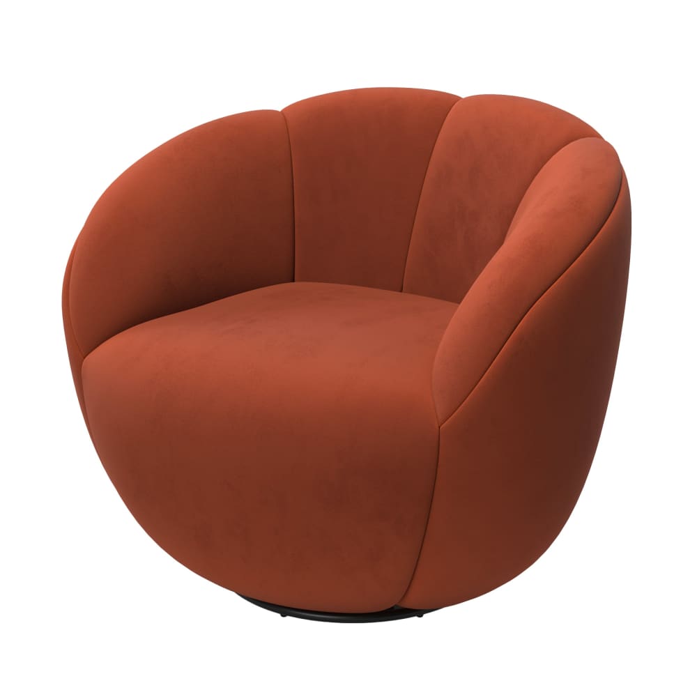Fauteuil pivotant en - velours rouge