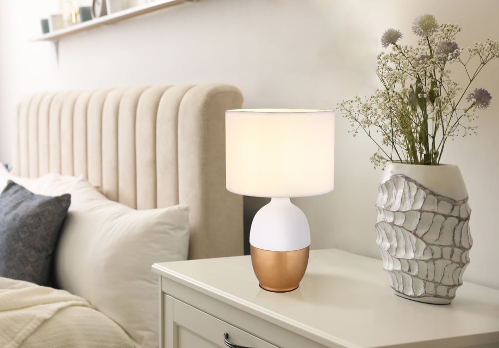 Lampe à poser céramique blanc, 43cm — vue 3