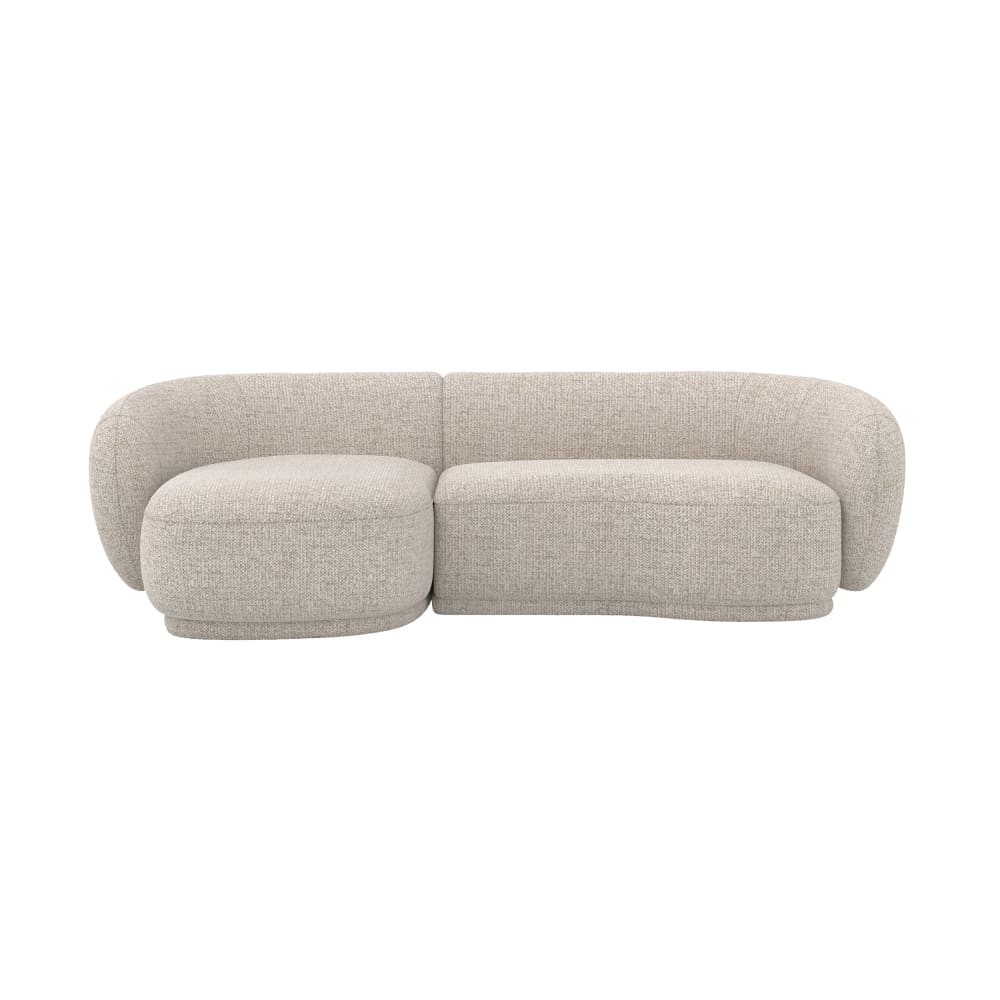 Canapé d'angle modulable 4 places en tissu beige chiné