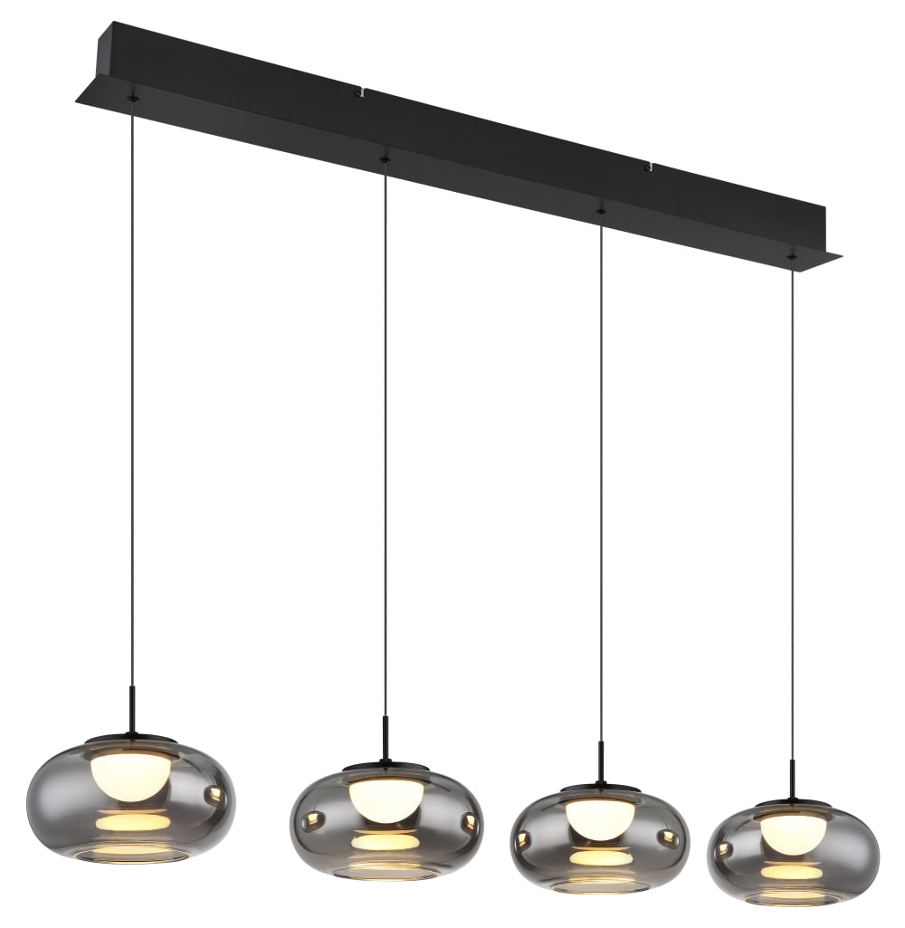 Suspension métal noir mat, 150cm
