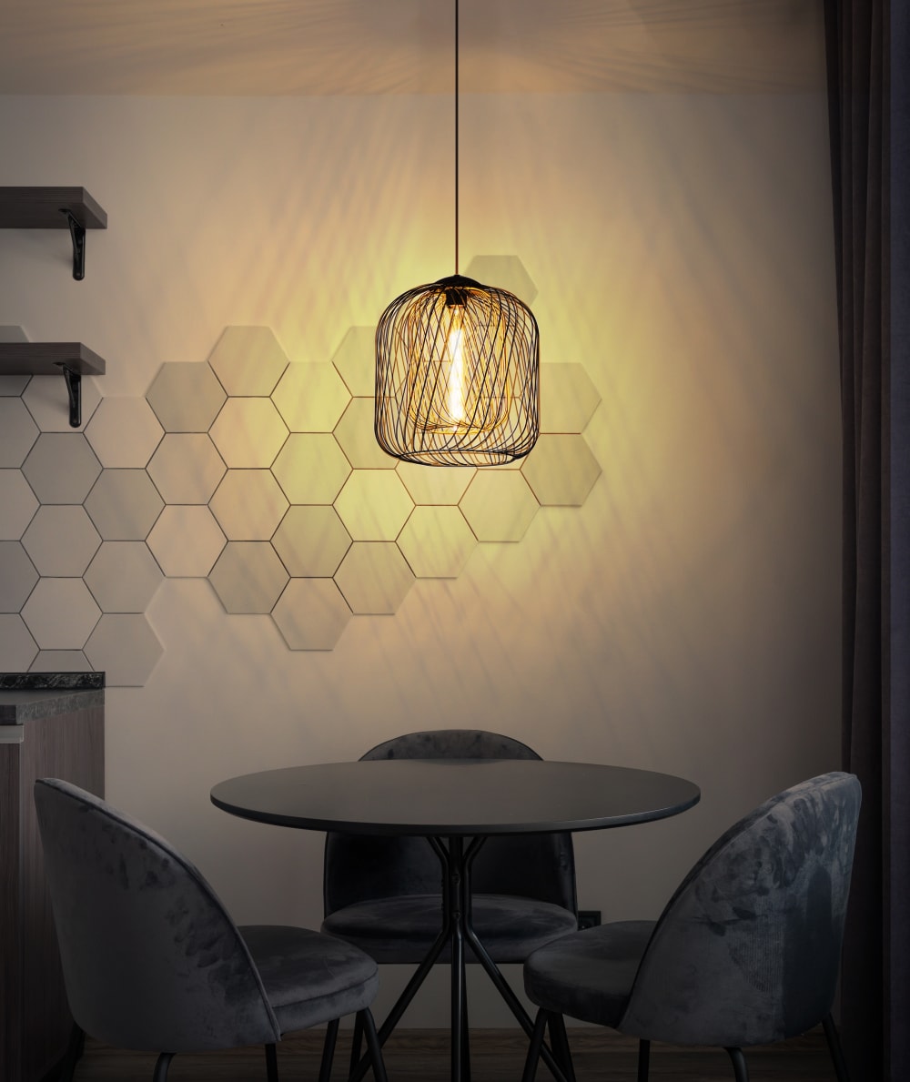 Suspension métal noir mat, 150cm — vue 3