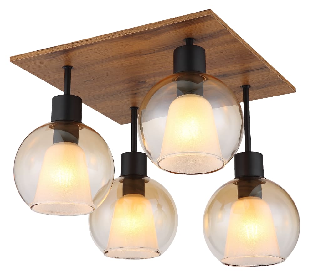 Plafonnier métal noir mat, 38cm