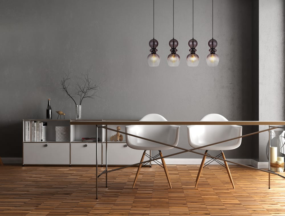 Suspension métal noir mat, 150cm