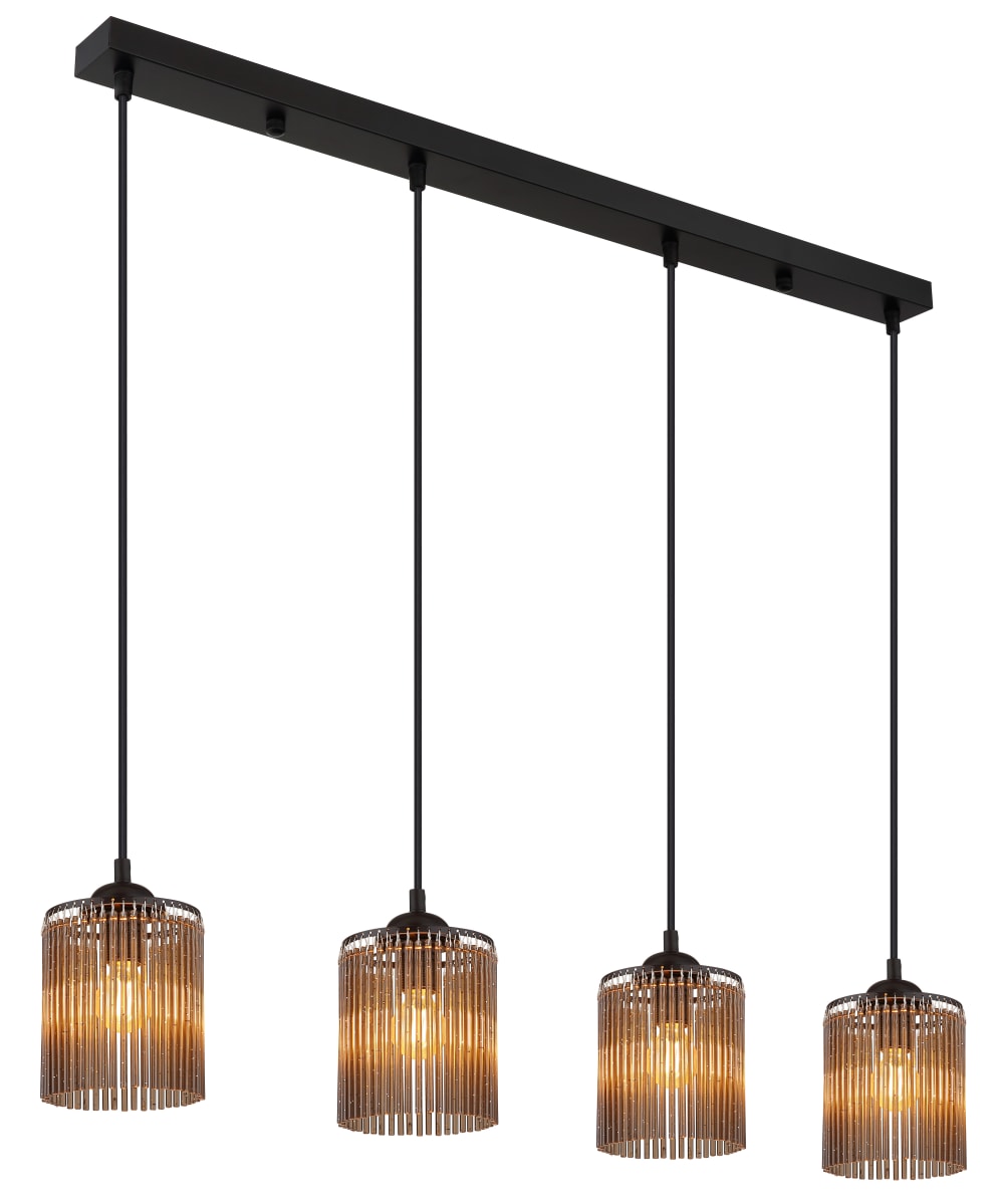 Suspension métal noir mat, 133cm