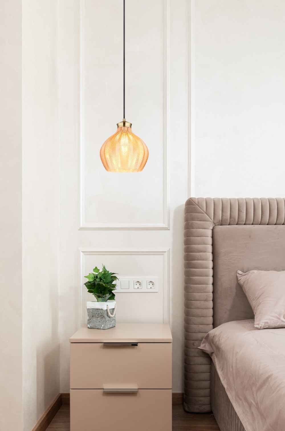 Suspension métal couleur or mat, 120cm — vue 3