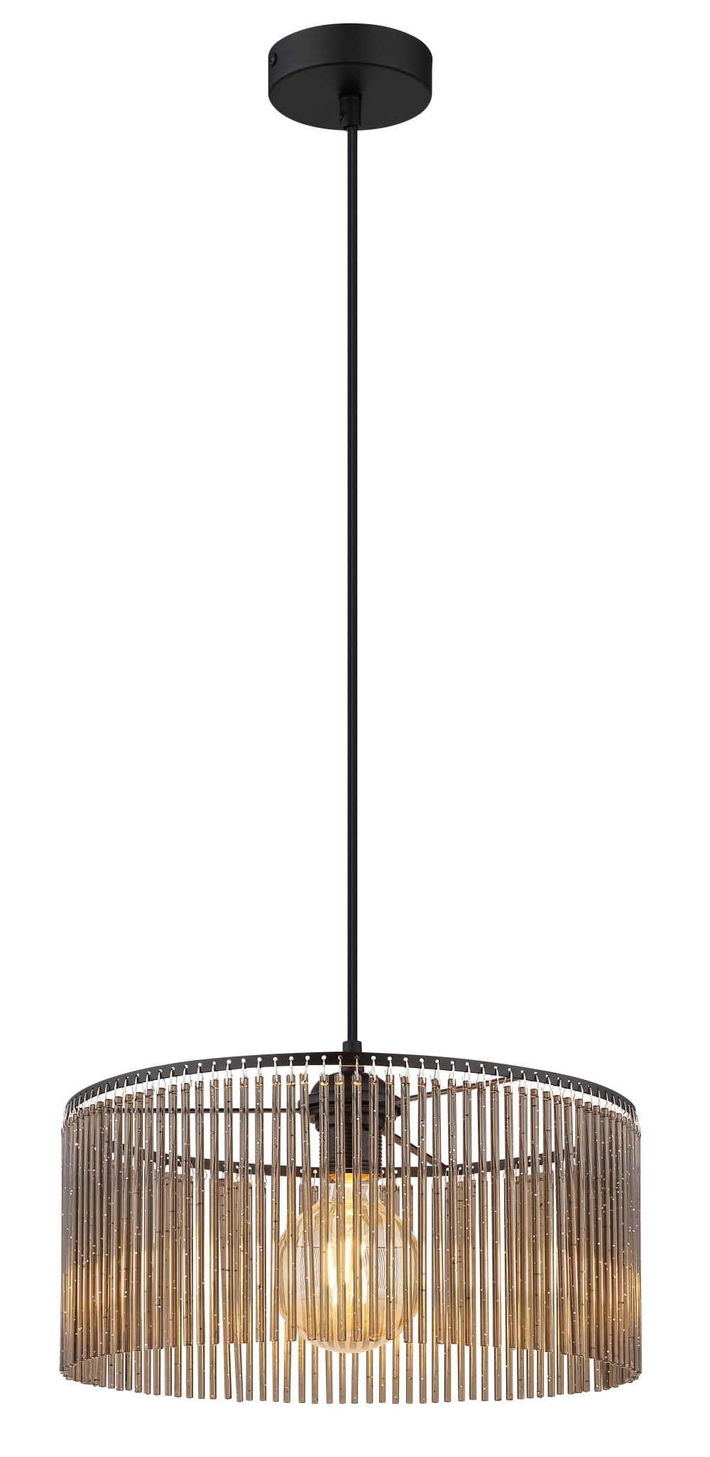 Suspension métal noir mat, 135cm