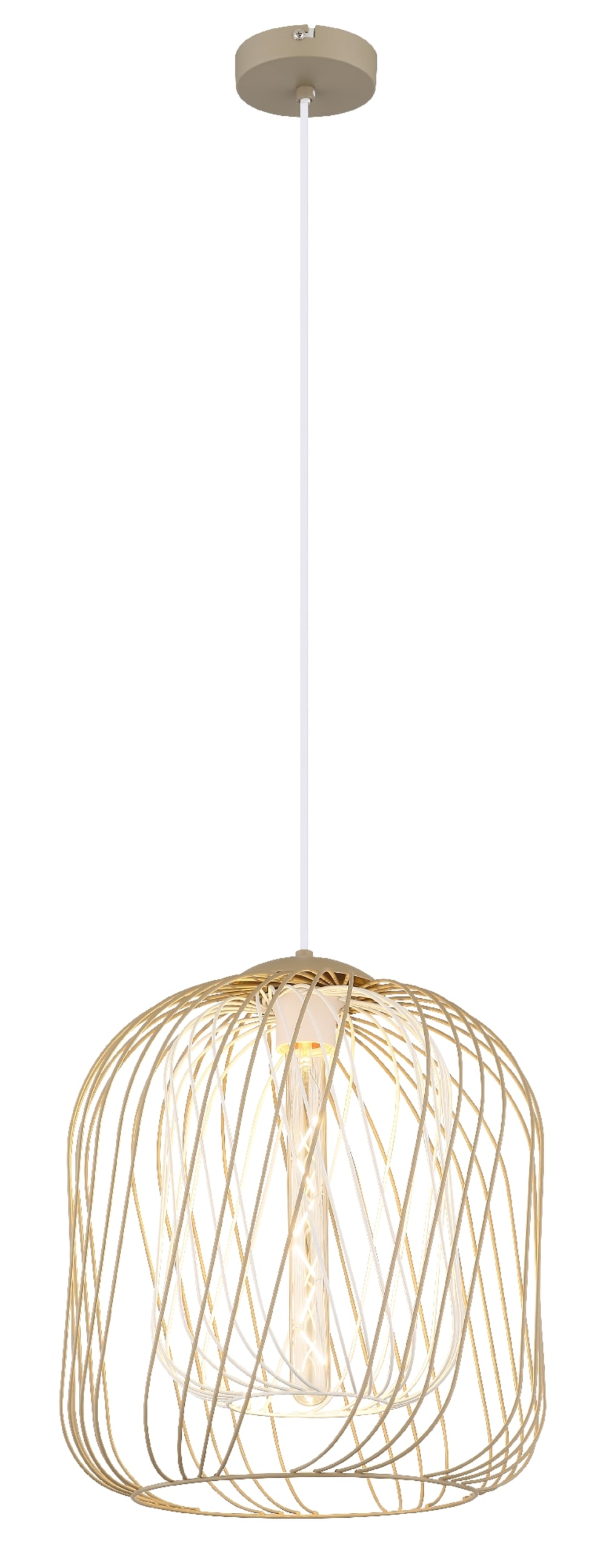 Suspension métal couleur sable mat, 150cm