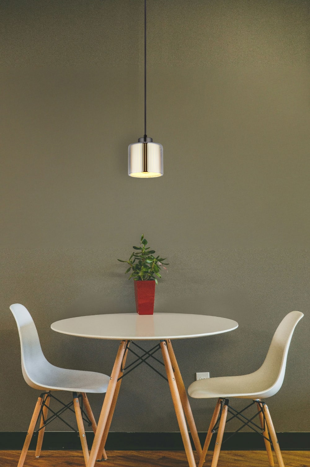Suspension métal noir chromé/gunmetal mat, 120cm — vue 3