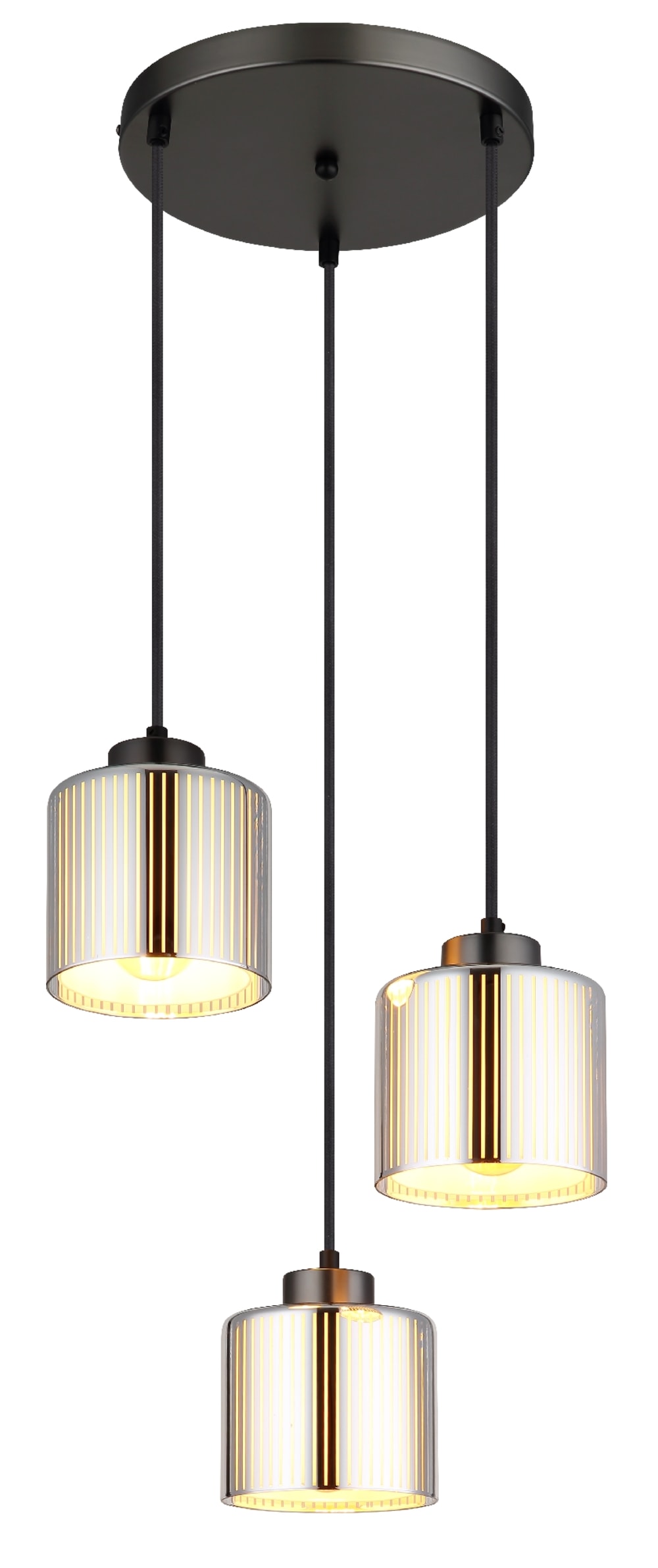 Suspension métal noir chromé/gunmetal mat, 120cm