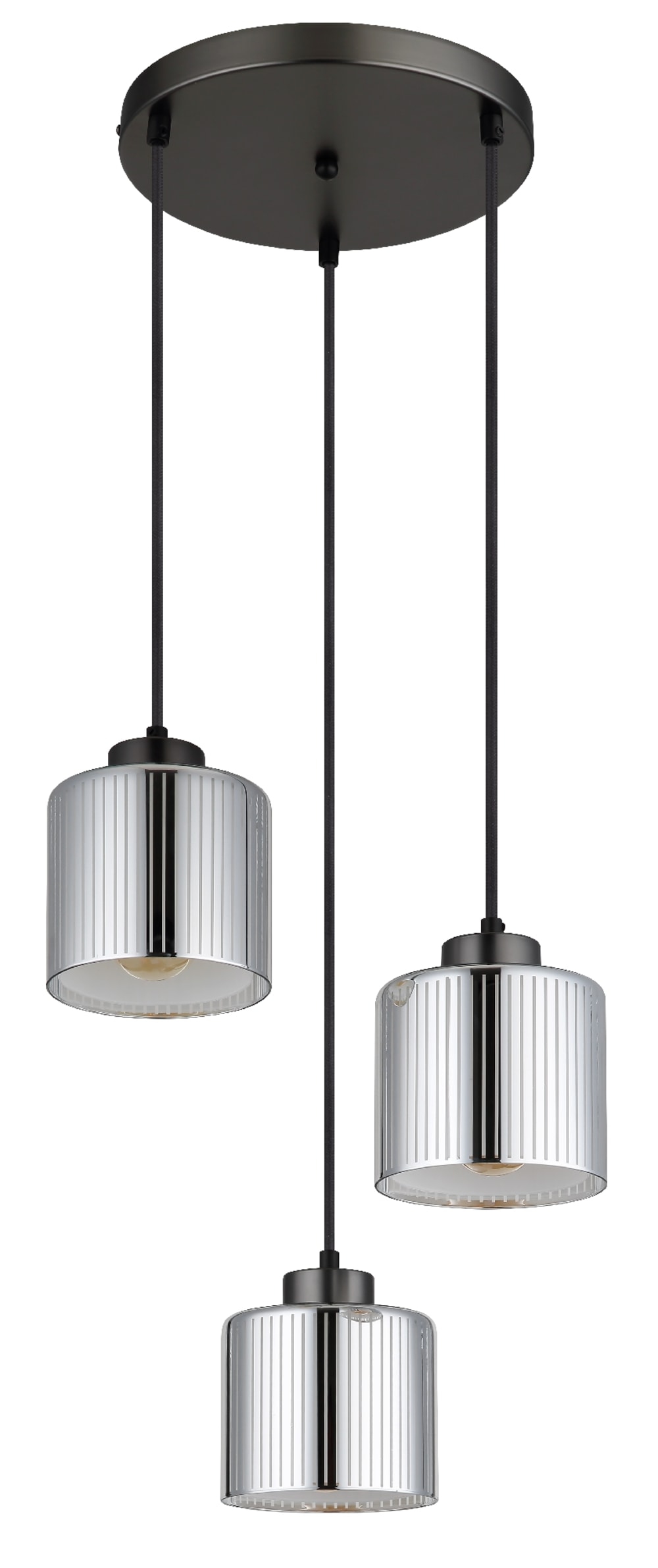 Suspension métal noir chromé/gunmetal mat, 120cm — vue 4