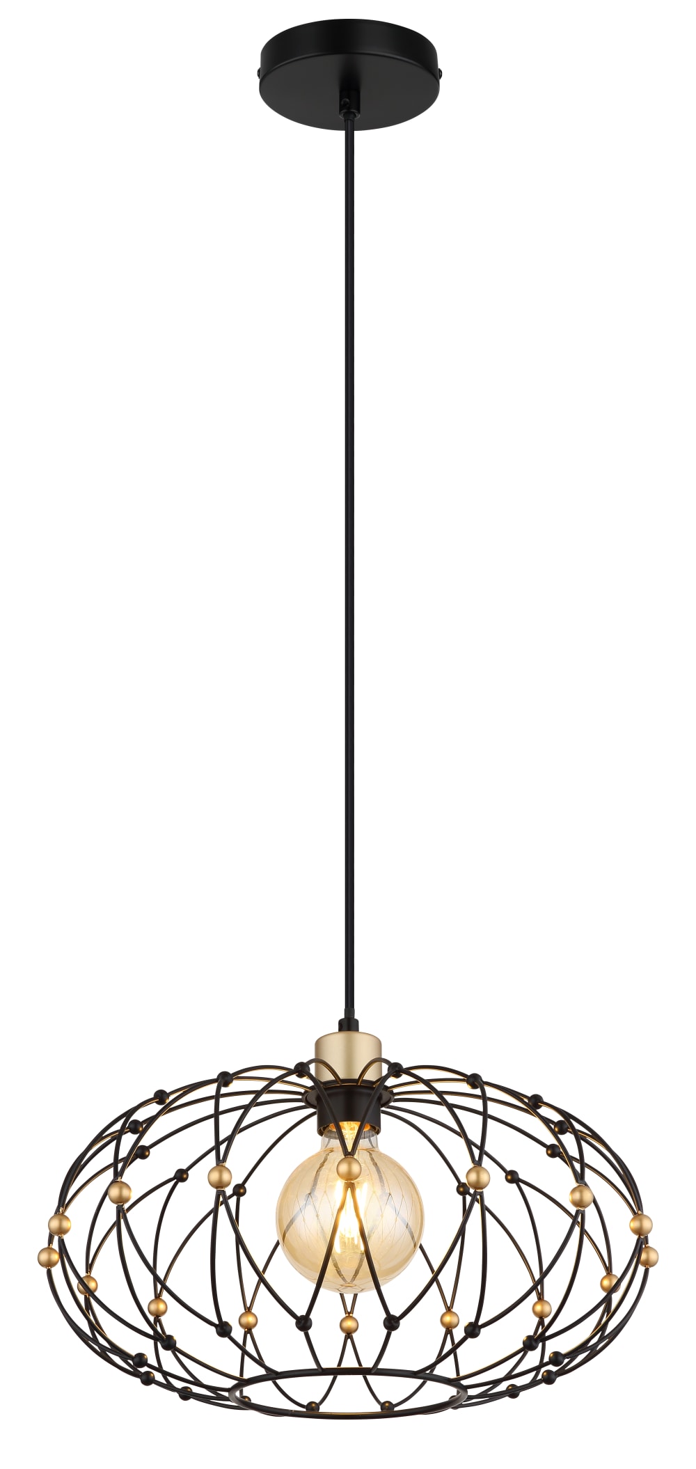 Suspension métal noir mat, 150cm