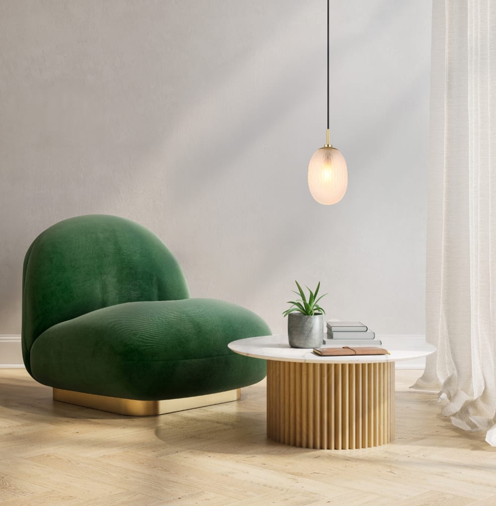 Suspension métal couleur or mat, 120cm — vue 3