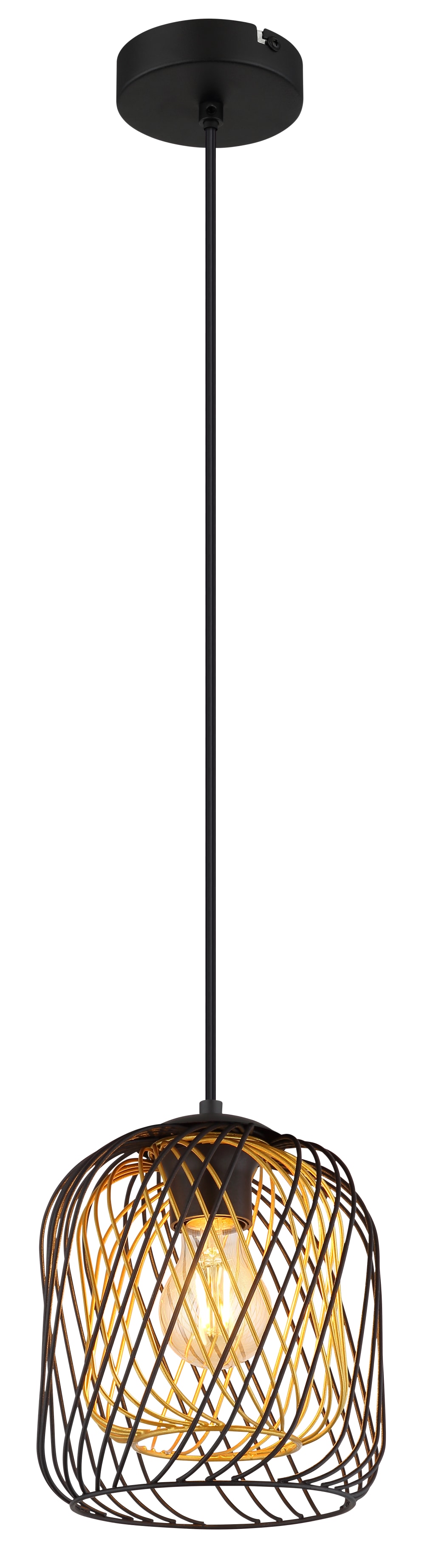 Suspension métal noir mat, 150cm