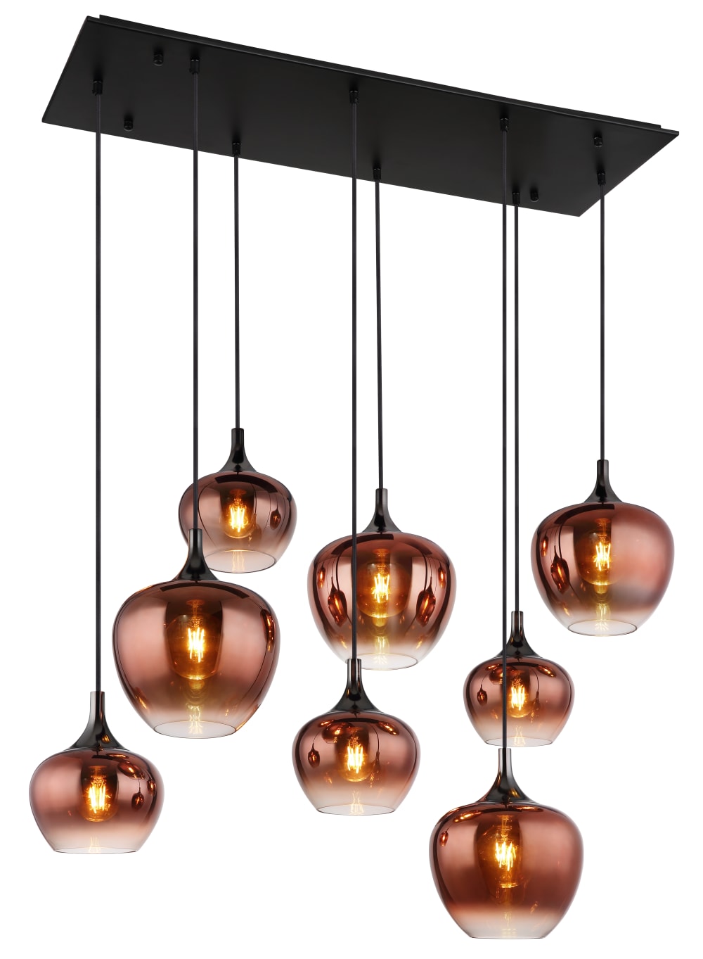 Suspension métal noir mat, 120cm