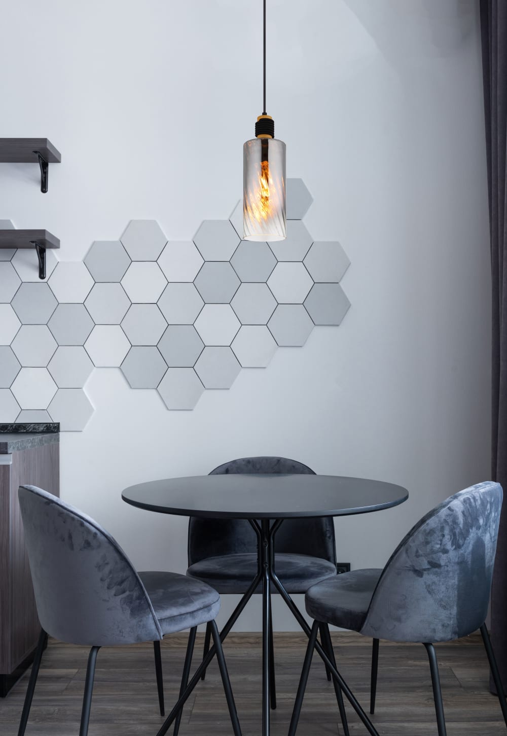 Suspension métal noir mat, 150cm — vue 3