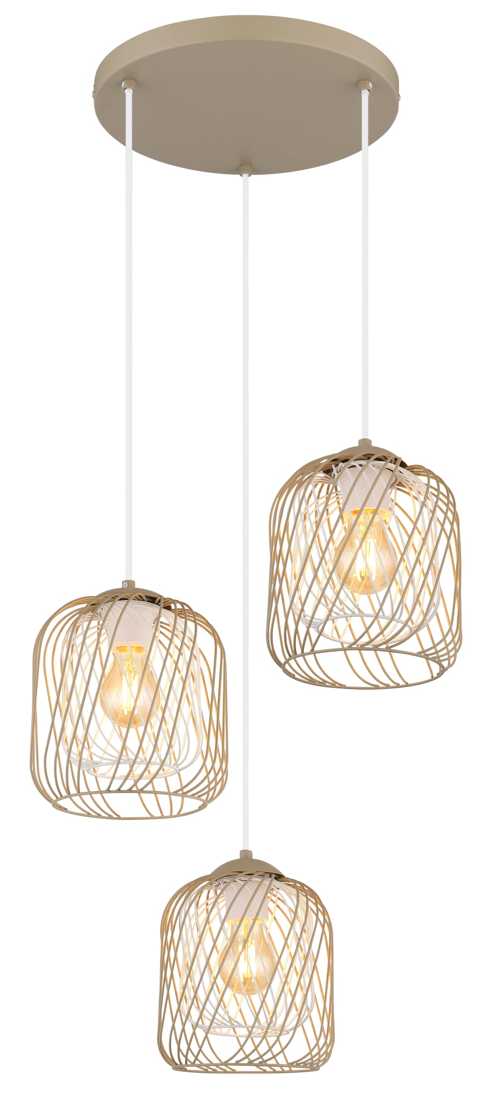 Suspension métal couleur sable mat, 150cm