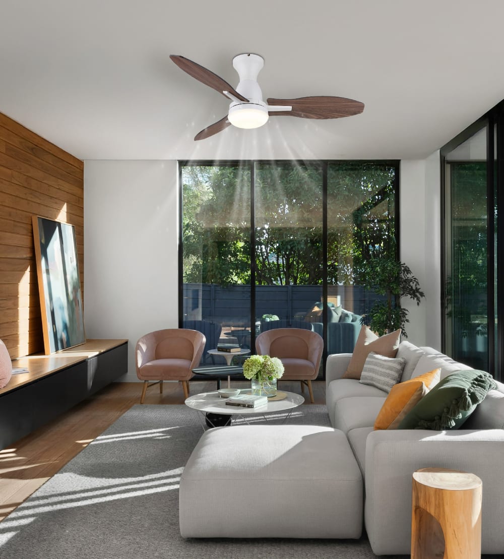 Deckenventilator Metall weiß matt, LED - Maisons Du Monde