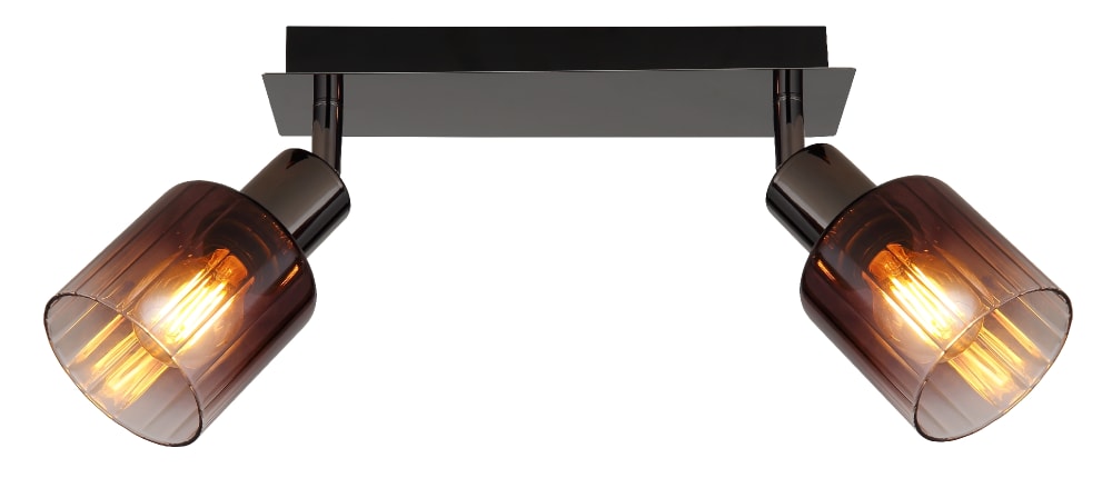 Spot métal noir chromé/gunmetal, 18cm