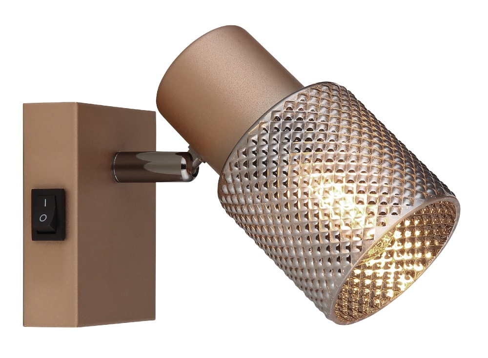 Spot métal couleur café mat, 12cm