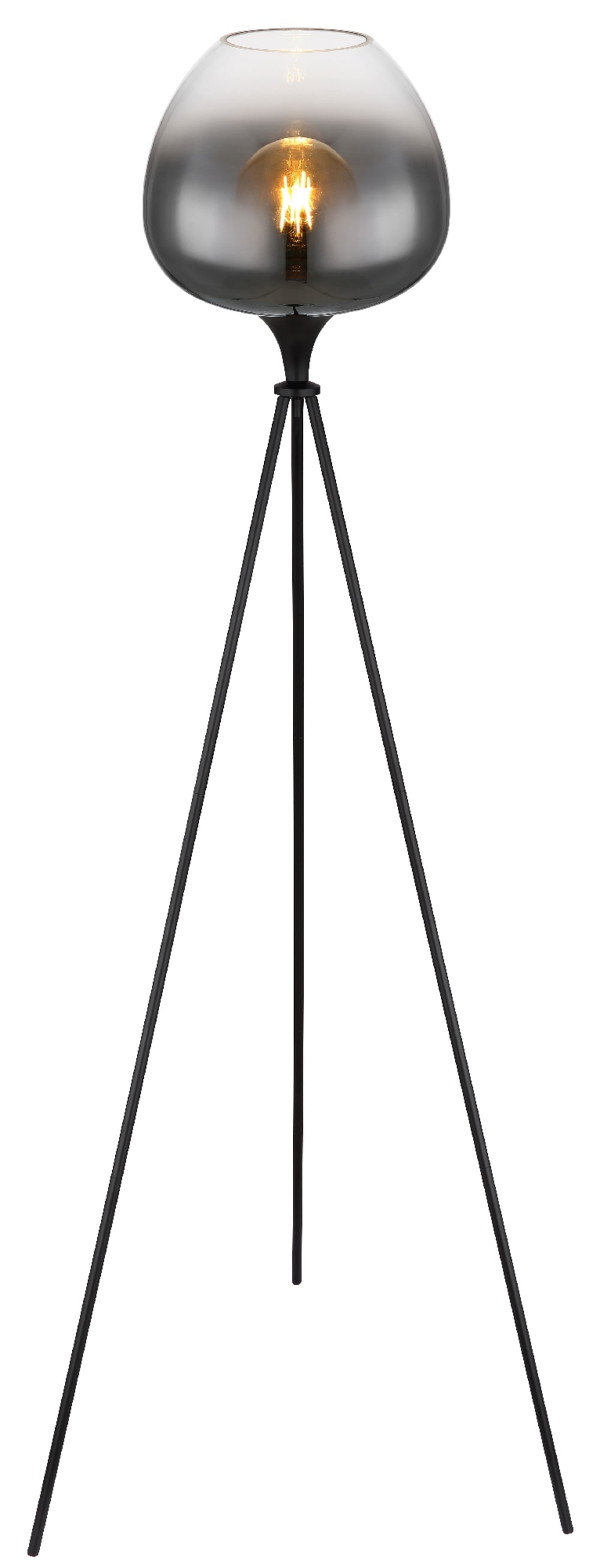 Lampadaire métal noir mat, 145cm