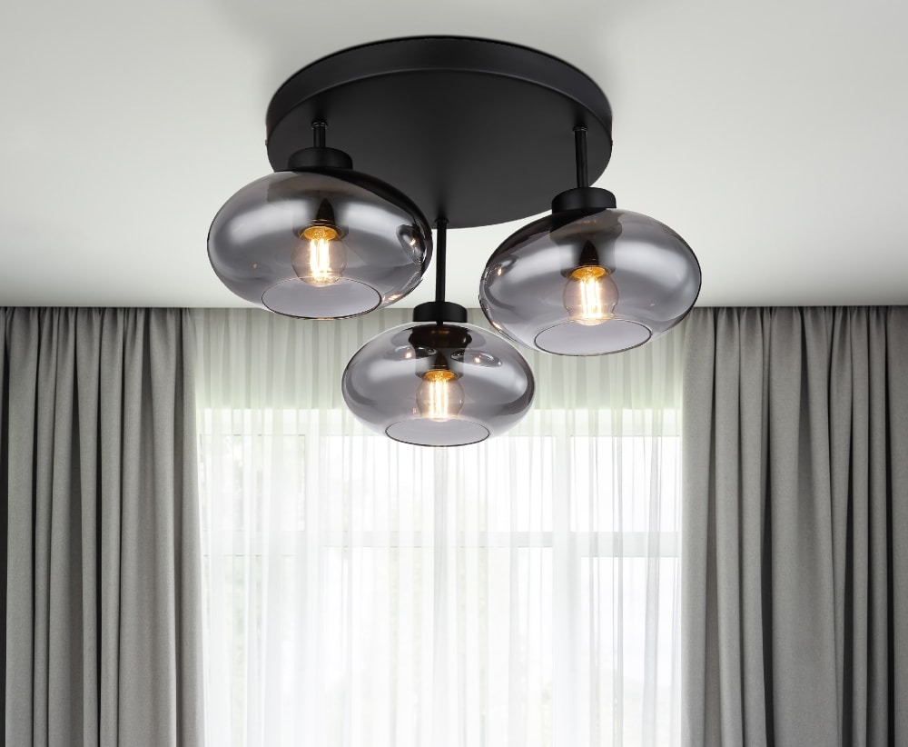 Plafonnier métal noir mat, 24cm — vue 3