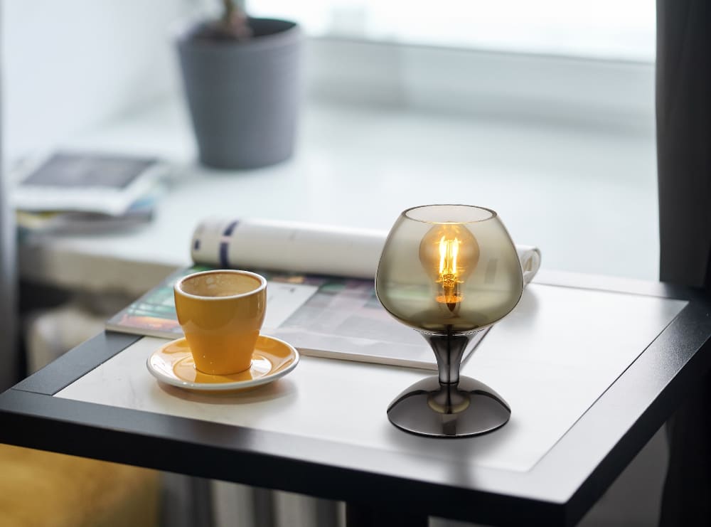Lampe à poser métal noir chromé/gunmetal, 20,5cm — vue 3