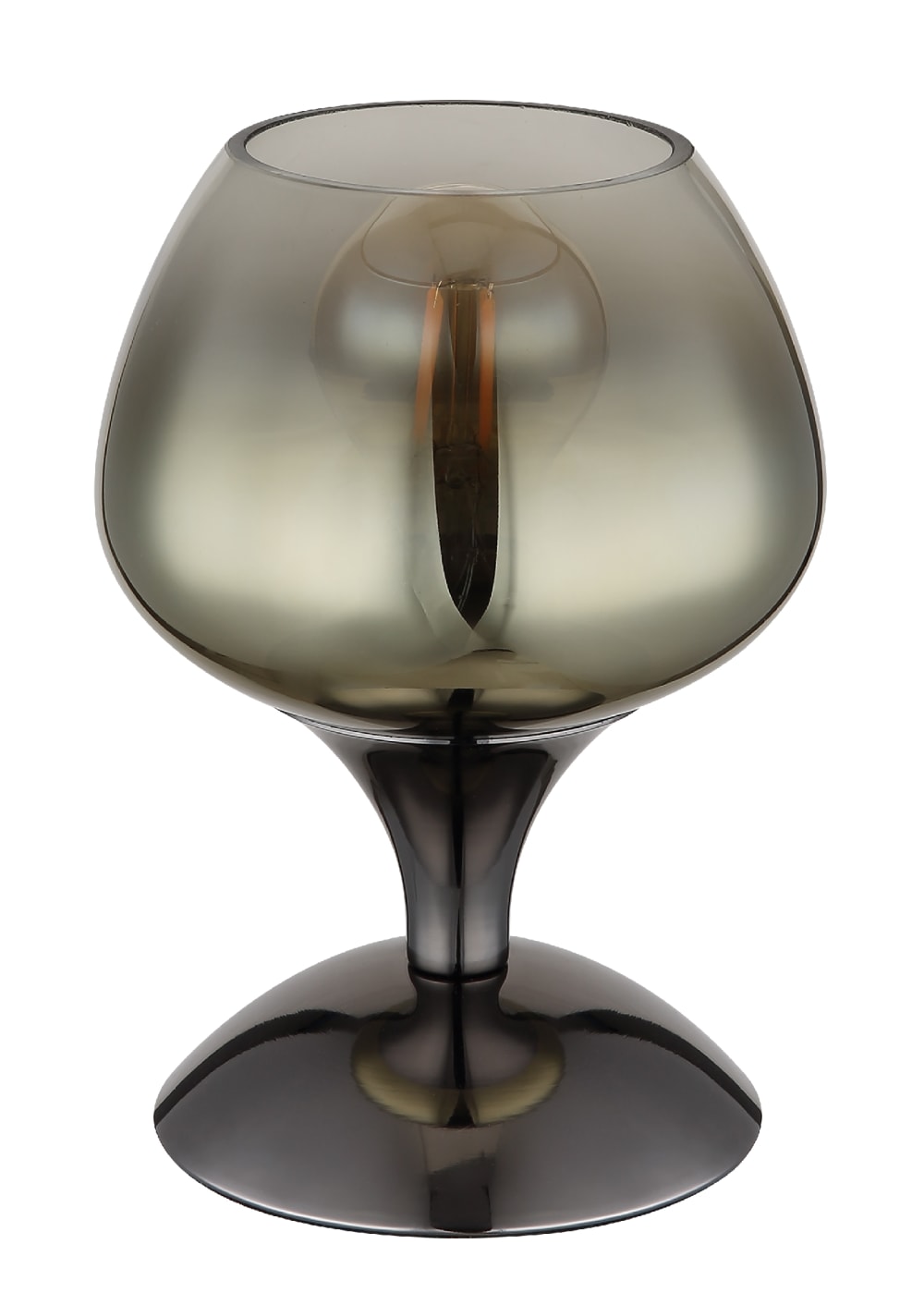 Lampe à poser métal noir chromé/gunmetal, 20,5cm — vue 4