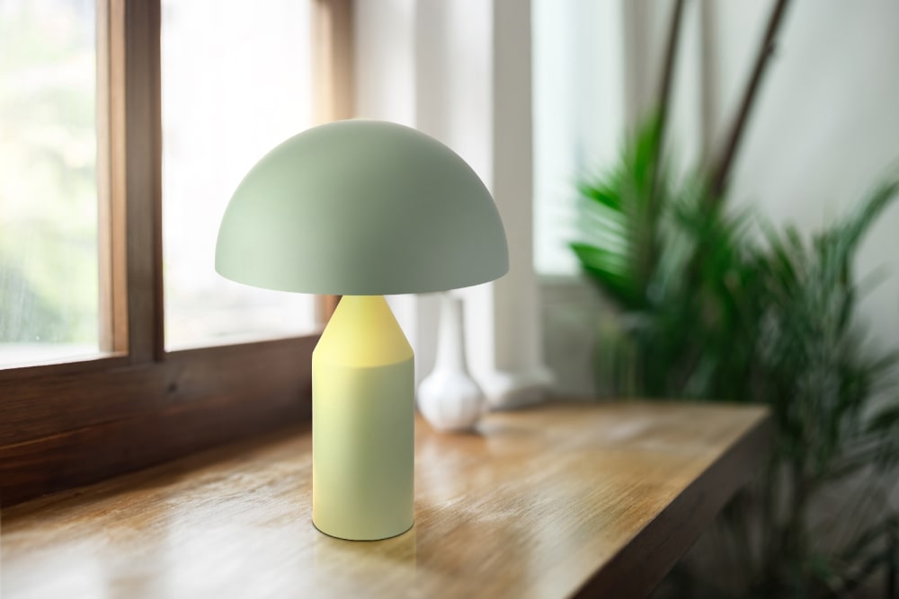 Lampe à poser métal verde pálido mat, 39cm — vue 3