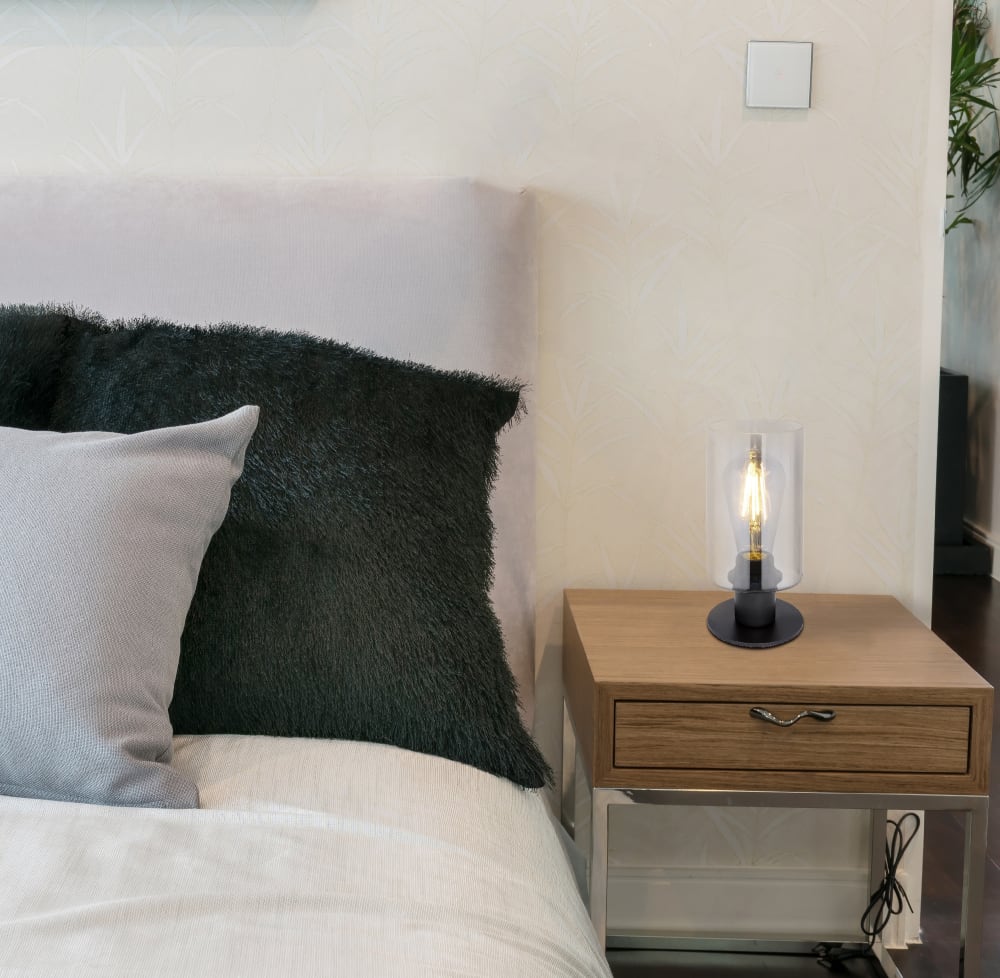 Tischleuchte Metall schwarz matt, 21,5cm - Maisons Du Monde
