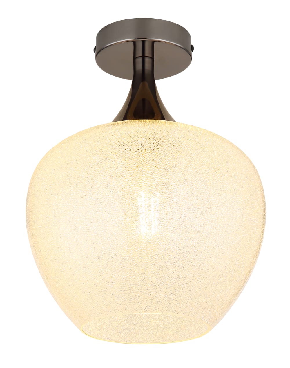 Plafonnier métal noir chromé/gunmetal, 32cm