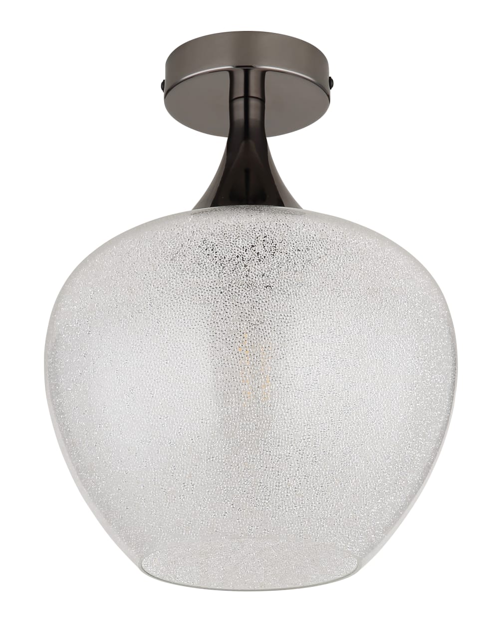 Plafonnier métal noir chromé/gunmetal, 32cm — vue 4