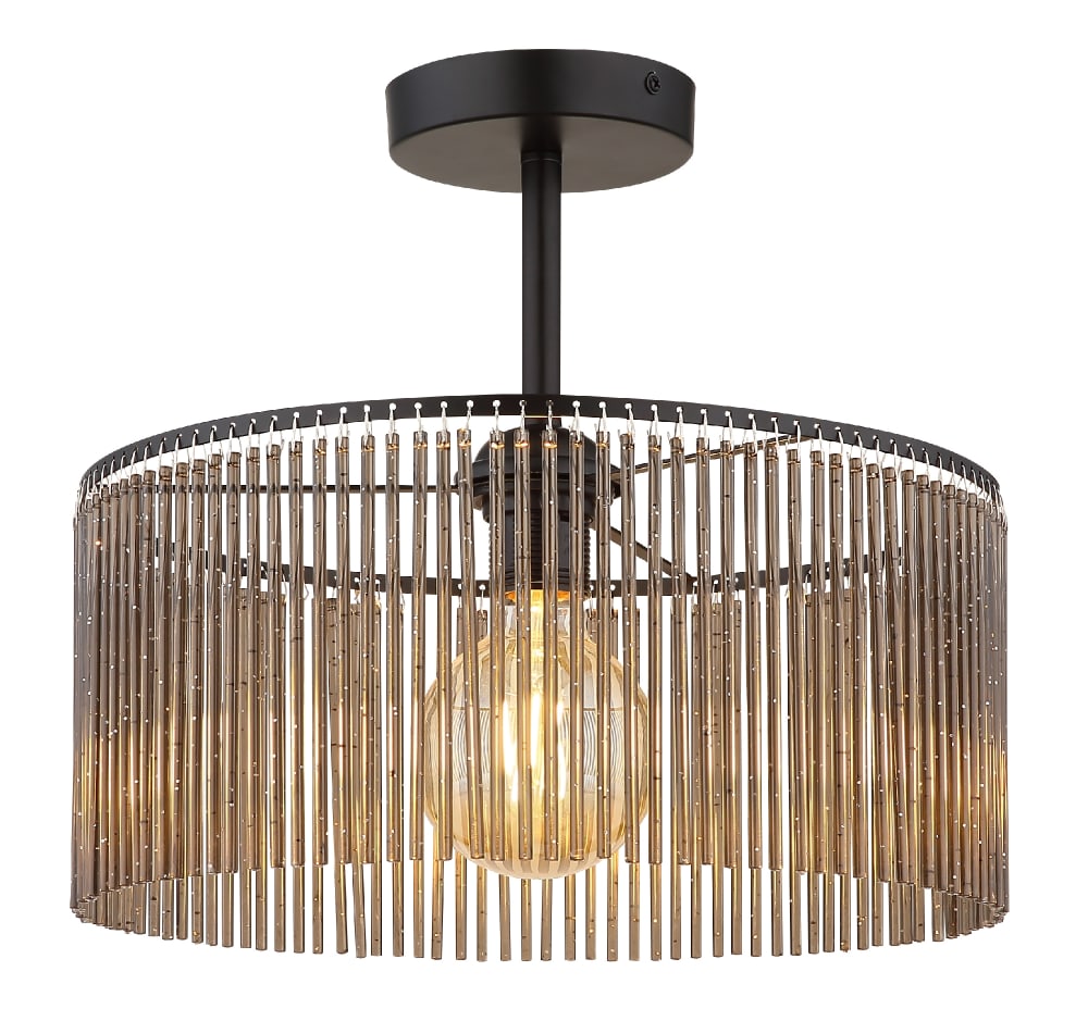 Plafonnier métal noir mat, 32cm