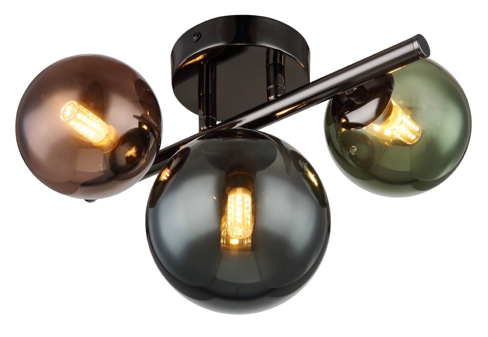 Plafonnier métal gris mat, 19cm