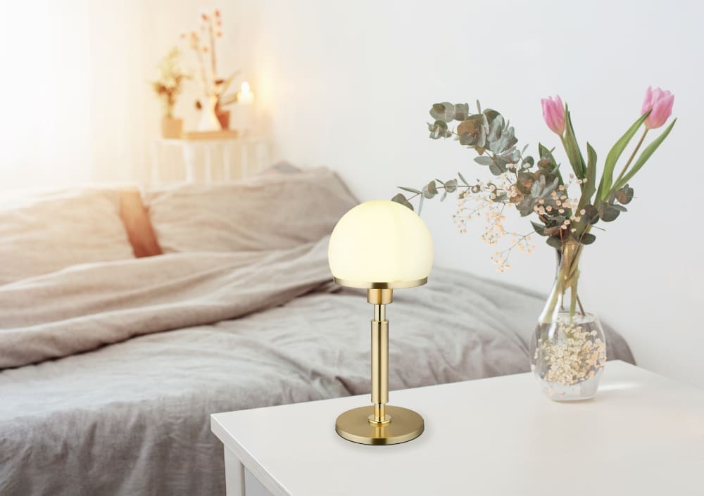Lampe à poser métal couleur laiton, 40cm — vue 3