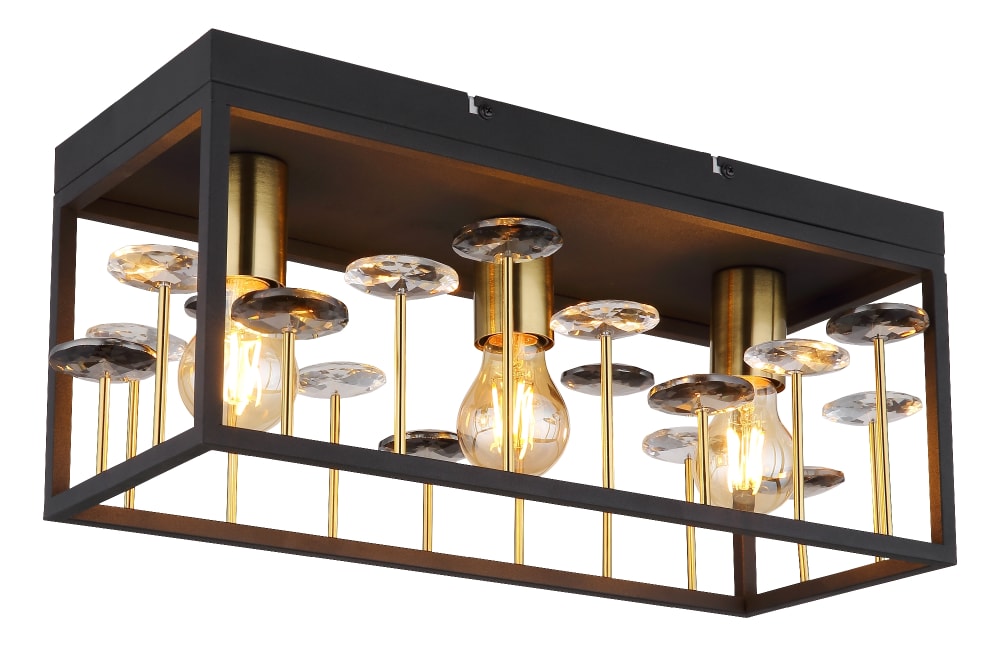 Plafonnier métal noir mat, 20cm