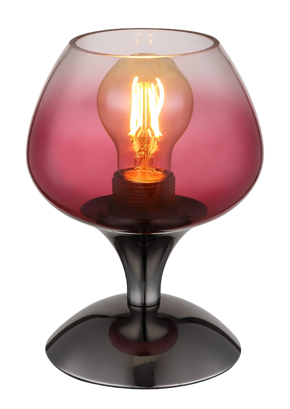 Lampe à poser métal noir chromé/gunmetal, 20,5cm