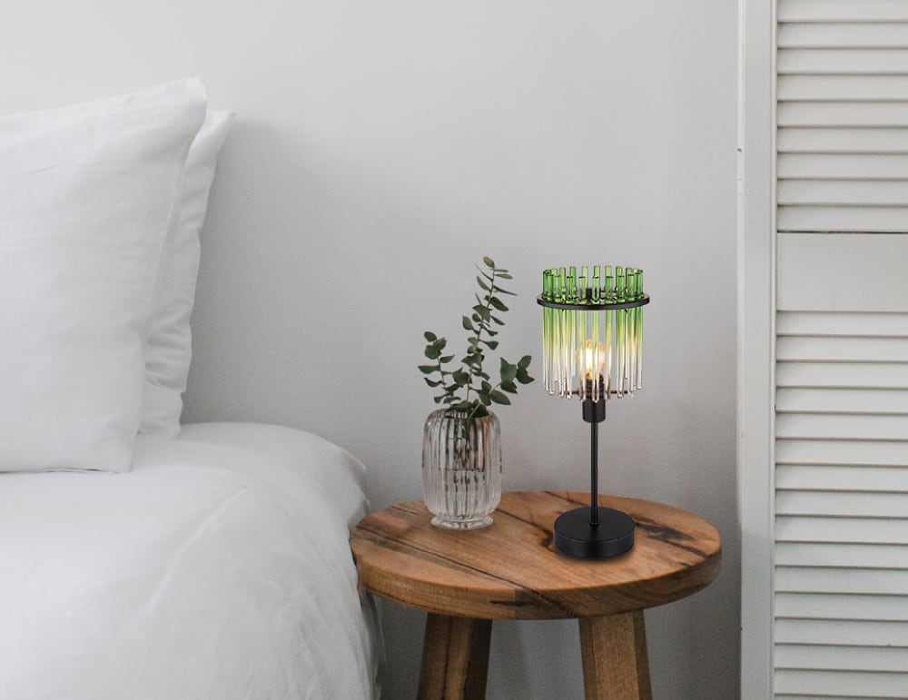 Lampe à poser métal noir mat, 37,5cm