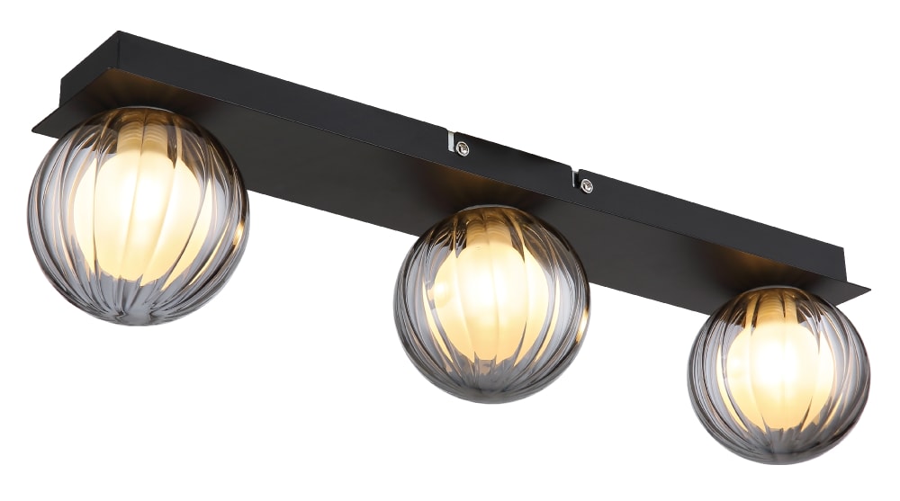 Plafonnier métal noir mat, 12,5cm