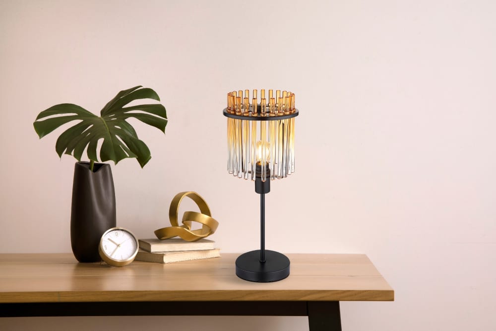 Lampe à poser métal noir mat, 37,5cm