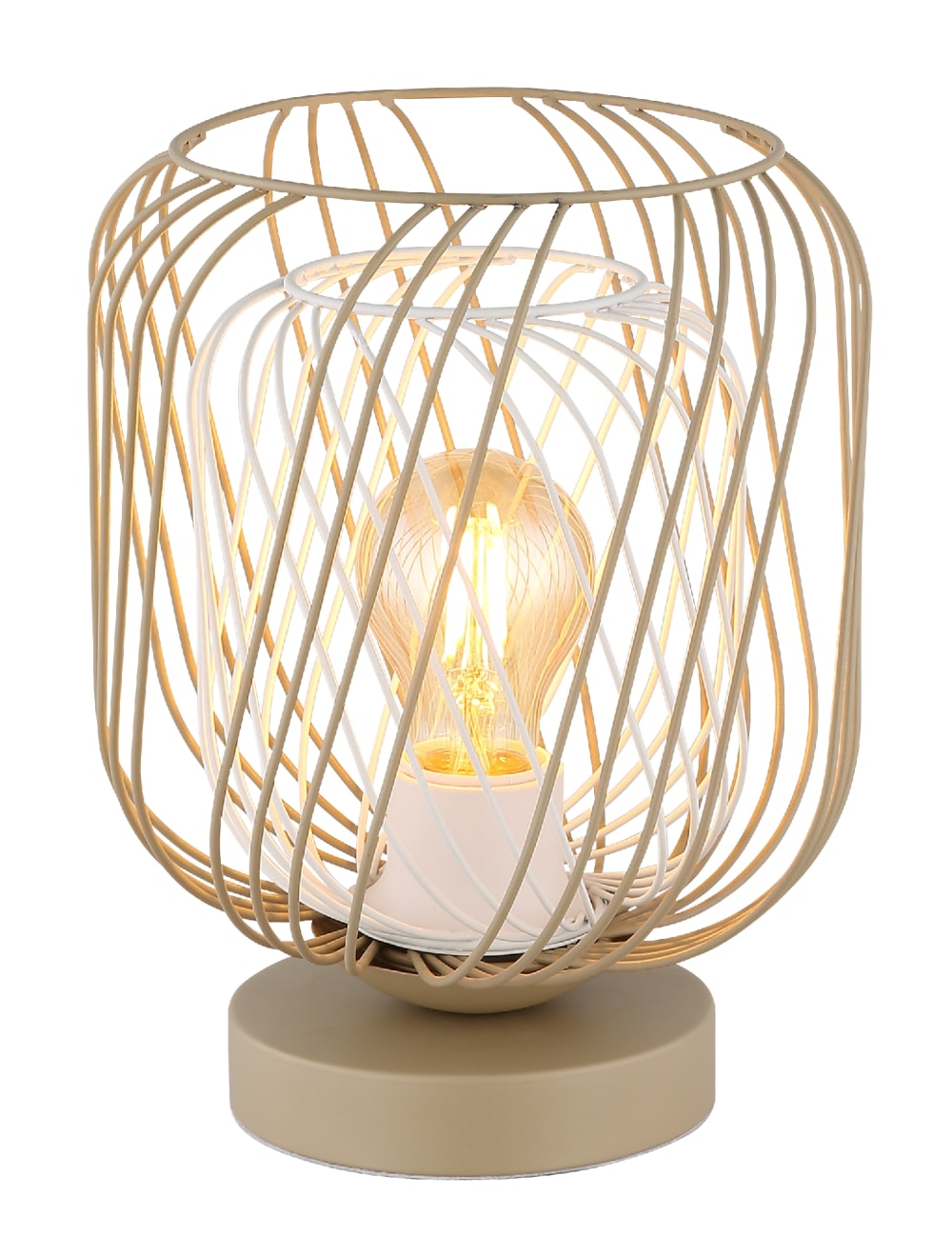 Lampe à poser métal couleur sable mat, 24,5cm