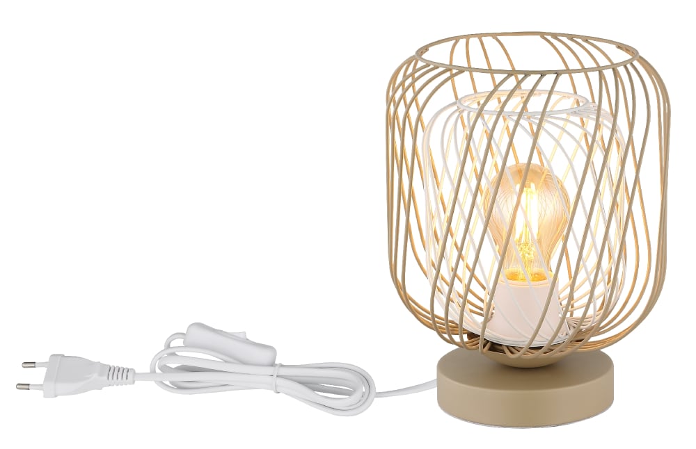 Lampe à poser métal couleur sable mat, 24,5cm — vue 4